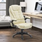 Massage Office Chairs Computer Executive Ergonomic Heated Vibrating Beige