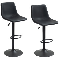Adjustable Counter Height Bar Stools Set of 2, 360° Swivel Kitchen Counter Stools Dining Chairs with Backs, Vintage Leather, Retro Grey