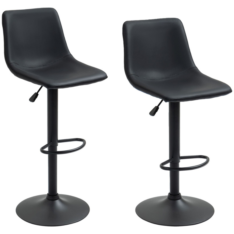Adjustable Counter Height Bar Stools Set of 2, 360° Swivel Kitchen Counter Stools Dining Chairs with Backs, Vintage Leather, Retro Grey