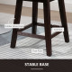 2 Pieces Swivel Bar Stools, Counter Height Stools Set of 2 with Wood Legs and Footrests for Dining Room, Dark Grey