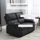 2 Seater Reclining Chair, Loveseat Recliner Sofa with Footrest and Split Backrest, Dark Grey