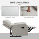 Recliner Chair, Manual Reclining Chair with Footrest, Padded Seat for Living Room, Bedroom, Study, Cream White