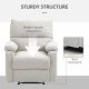 Recliner Chair, Manual Reclining Chair with Footrest, Padded Seat for Living Room, Bedroom, Study, Cream White