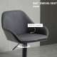 Adjustable Bar Stools Set of 2, Swivel Barstools with Footrest and Back, PU Leather and Steel Round Base, for Kitchen Counter and Dining Room, Black