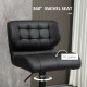 Swivel PU Leather Barstools Set of 2 Adjustable Bar Stools with Footrest Back for Kitchen Counter Dining Room Black