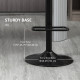 Swivel PU Leather Barstools Set of 2 Adjustable Bar Stools with Footrest Back for Kitchen Counter Dining Room Black