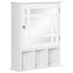 Bathroom Mirror Cabinet, Wall Mounted Medicine Cabinet, 3 Shelf Organizer for Kitchen, White