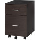 Mobile Filing Cabinet, Vertical File Cabinet with 2 Drawers, Wheels, for Letter or A4 File, Brown