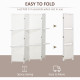 4 Panel Room Divider with Shelves, 6 FT Freestanding Folding Privacy Screen, Partition Wall Divider for Bedroom, White