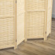 4-Panel Room Divider, 5.6 FT Bamboo Freestanding Folding Privacy Screen for Indoor Bedroom Office, Natural Wood