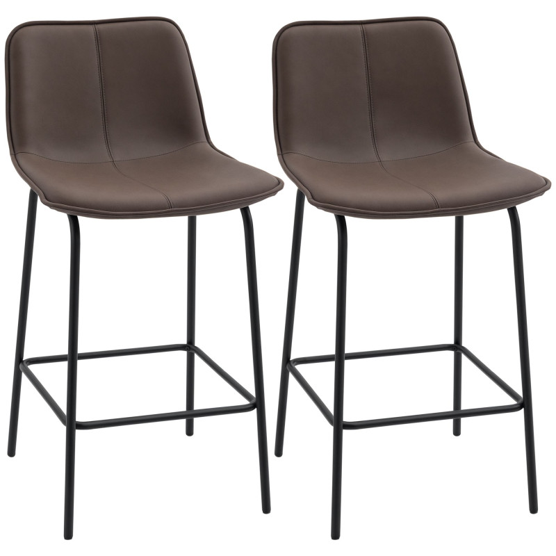 Bar Stools Set of 2, Upholstered Counter Height Bar Chairs, 26