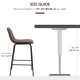 Bar Stools Set of 2, Upholstered Counter Height Bar Chairs, 26