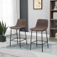 Bar Stools Set of 2, Upholstered Counter Height Bar Chairs, 26