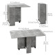 Extendable Dining Table, Collapsible Folding Table w/ 2-tier Shelves and Rolling Casters, Grey