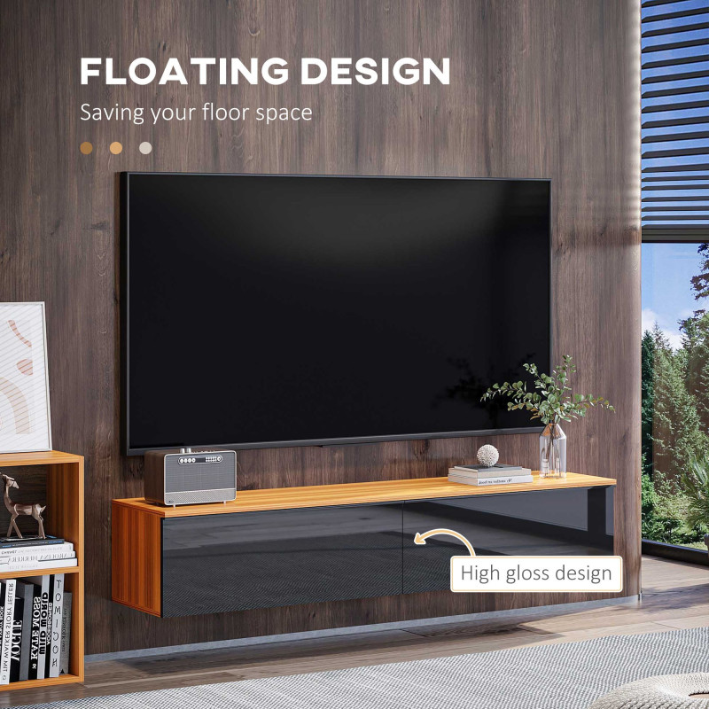 Wall Mounted TV Stand, Floating TV Cabinet with Storage, for TVs up to 70