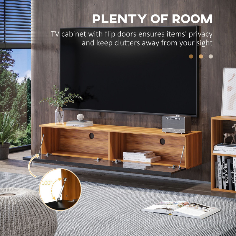 Wall Mounted TV Stand, Floating TV Cabinet with Storage, for TVs up to 70
