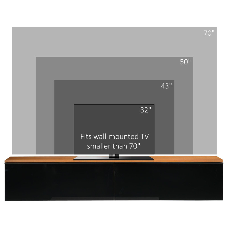 Wall Mounted TV Stand, Floating TV Cabinet with Storage, for TVs up to 70