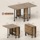 Folding Dining Table, Extendable Kitchen Table for Small Spaces with Storage Shelf and 6 Wheels, Light Brown