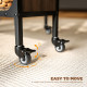 Folding Dining Table, Extendable Kitchen Table for Small Spaces with Storage Shelf and 6 Wheels, Light Brown