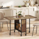 Folding Dining Table, Extendable Kitchen Table for Small Spaces with Storage Shelf and 6 Wheels, Light Brown