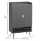 Entryway Shoe Storage Cabinet, Narrow Shoe Cabinet with Adjustable Shelves and Open Shelf for 15 Pairs of Shoes, Grey