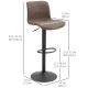 Bar Stools Set of 2, Swivel Counter Height Bar Stools with Adjustable Height and Footrest, PU Leather Upholstered Kitchen Stool for Breakfast Bar, Brown