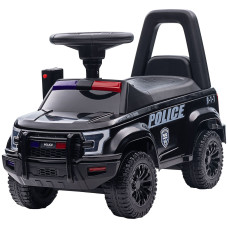 Kids Ride-On Sliding Car with Hidden Under-Seat Storage, Foot-to-Floor Design, Black