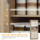 Modern Freestanding Kitchen Pantry Cabinet Cupboard with Doors Open Shelves Adjustable Shelving Microwave Space, Oak