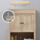Modern Freestanding Kitchen Pantry Cabinet Cupboard with Doors Open Shelves Adjustable Shelving Microwave Space, Oak