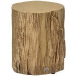 Concrete Finish Side Table, Lightweight Accent Table, 17
