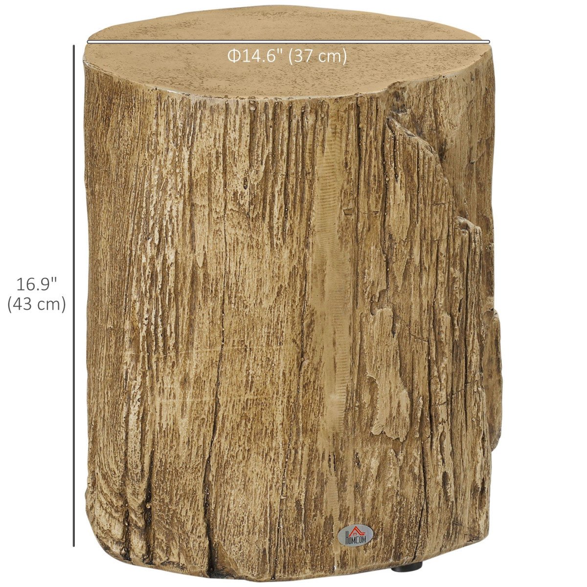 Concrete Finish Side Table, Lightweight Accent Table, 17