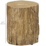 Concrete Finish Side Table, Lightweight Accent Table, 17