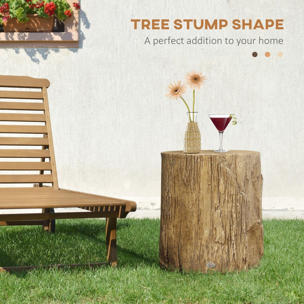 Concrete Finish Side Table, Lightweight Accent Table, 17