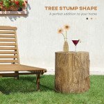 Concrete Finish Side Table, Lightweight Accent Table, 17