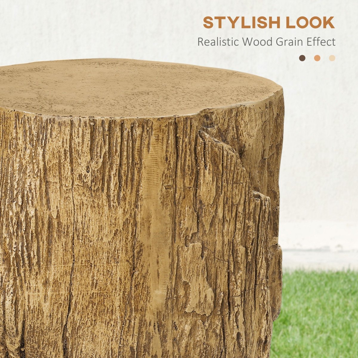 Concrete Finish Side Table, Lightweight Accent Table, 17
