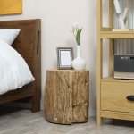 Concrete Finish Side Table, Lightweight Accent Table, 17