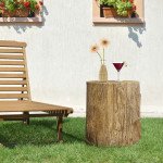 Concrete Finish Side Table, Lightweight Accent Table, 17