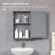 Bathroom Mirror Cabinet, Wall Mounted Medicine Cabinet with Door and Shelves, Grey