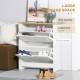 Shoe Storage Cabinet with 2 Flip Drawers and Adjustable Shelves for 6-12 Pairs of Shoes, White