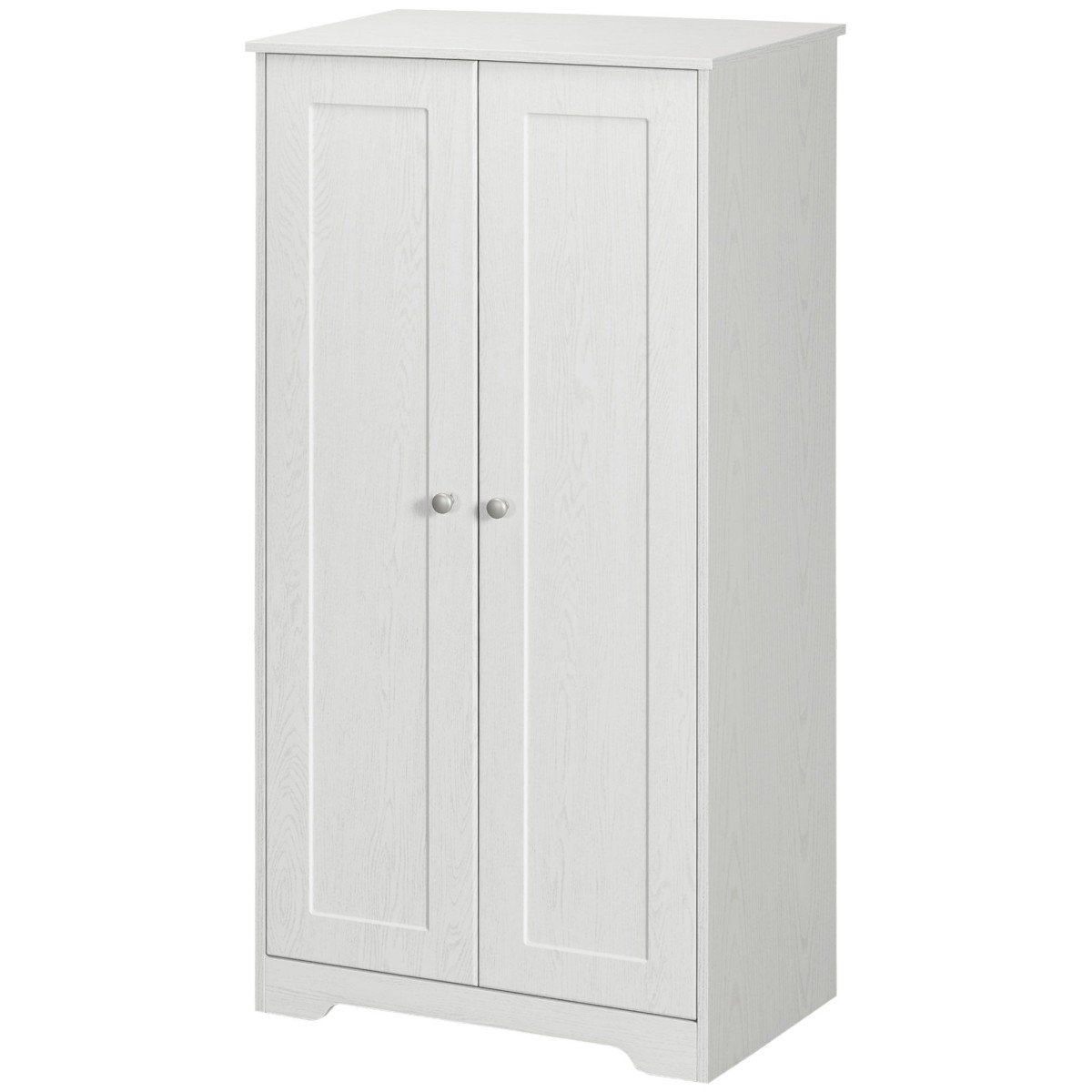 Kitchen Storage Cabinet, Freestanding Pantry Cabinet with 2 Doors and Adjustable Shelves, Distressed White