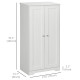 Kitchen Storage Cabinet, Freestanding Pantry Cabinet with 2 Doors and Adjustable Shelves, Distressed White