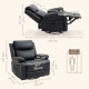 PU Leather Reclining Chair with Vibration Massage Recliner, Swivel Base, Rocking Function, Remote Control, Black