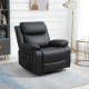 PU Leather Reclining Chair with Vibration Massage Recliner, Swivel Base, Rocking Function, Remote Control, Black
