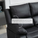 Double Reclining Loveseat, PU Leather Manual Recliner Sofa Chair with Thick Backrest, Padded Armrests, Footrest for Living Room, Black