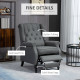Wingback Reclining Chair with Footrest, Button Tufted Recliner Chair with Rolled Armrests for Living Room, Dark Grey