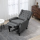 Wingback Reclining Chair with Footrest, Button Tufted Recliner Chair with Rolled Armrests for Living Room, Dark Grey