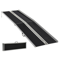10ft Wheelchair Ramp, Non-Slip Aluminum Folding Handicap Ramp, Suitable for Door Thresholds, Home Steps, Cars, Scooters, Carts, and Stairs