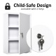 Wall Mount Medicine Cabinet 3 Tier Steel Emergency Box for Bathroom, Lockable with 2 Keys, White
