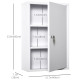 Wall Mount Medicine Cabinet 3 Tier Steel Emergency Box for Bathroom, Lockable with 2 Keys, White