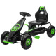 Pedal Go Kart with Adjustable Seat and Rubber Shock-Absorbing Wheels, Green